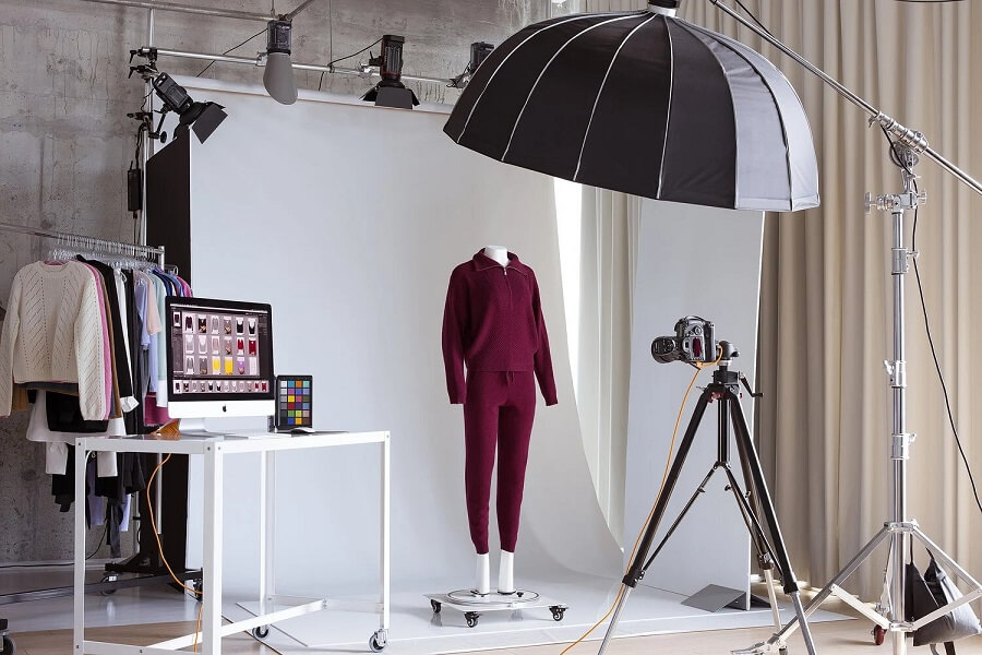 Clothing photography setup and equipment