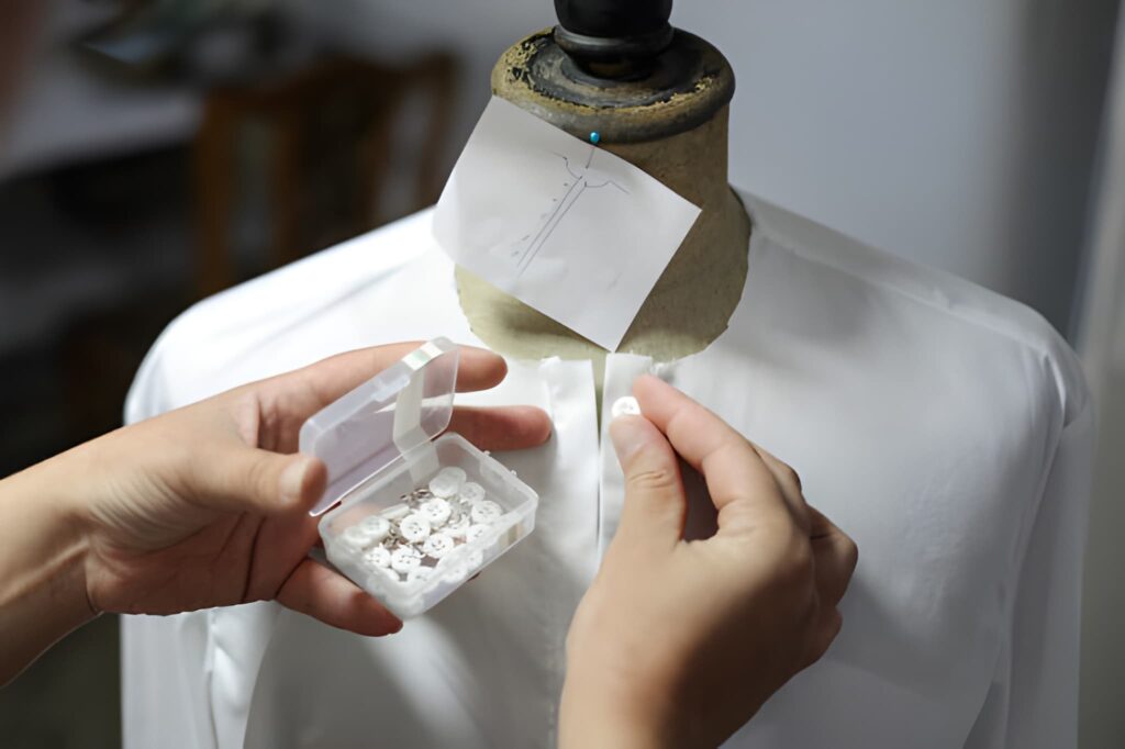 Clothing Styling and Button Placement on Mannequin for Apparel Photography