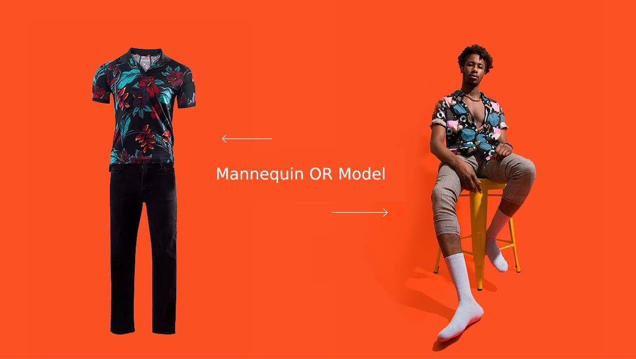 clothing photography in model or mannequin