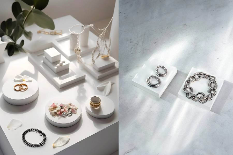 use appropriate props for jewelry product photography