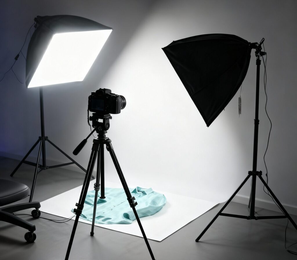 Professional Lighting Setup for Flat Lay Clothing Photography