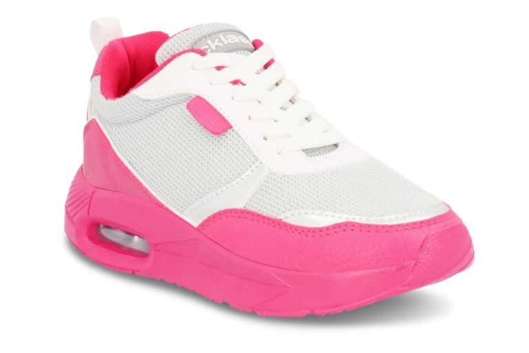 The pink and white sneaker for girls is now impeccably enhanced, ready for casual wear or sports activities and look more appealing after photo editing.