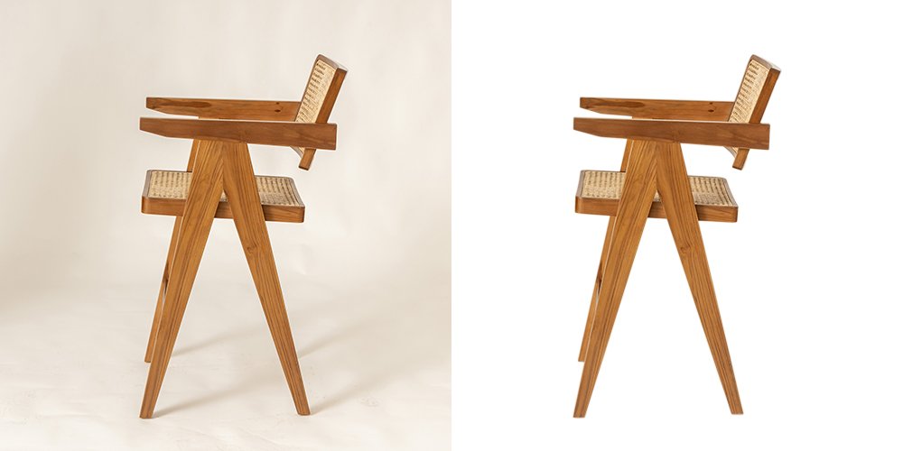 Sharpening of A wooden chair before after