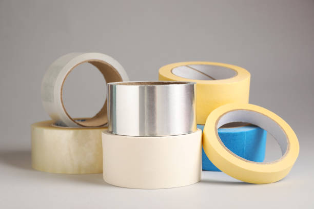 Adhesive Tape Rolls Isolated on White Background