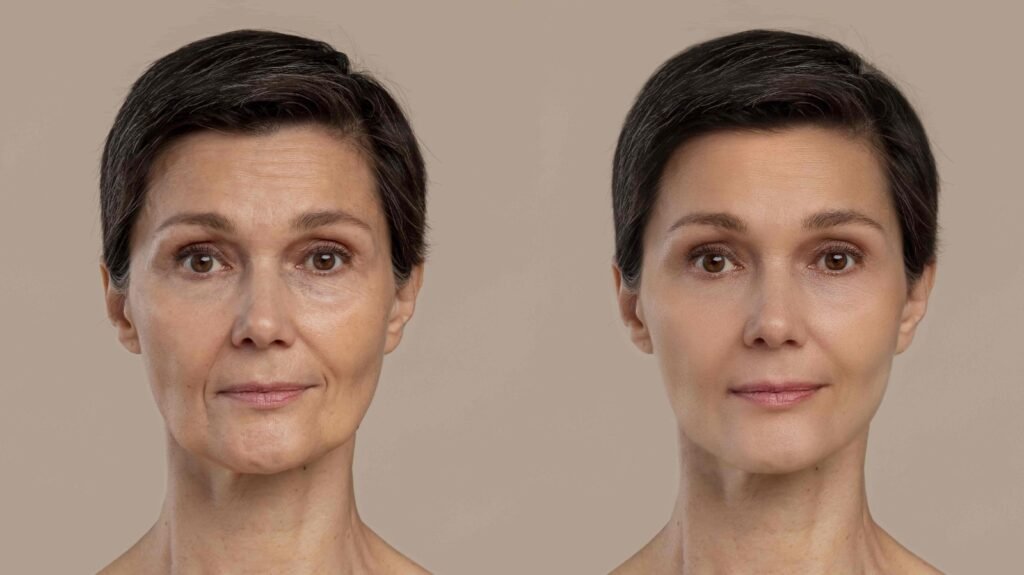 Before after image of a woman 