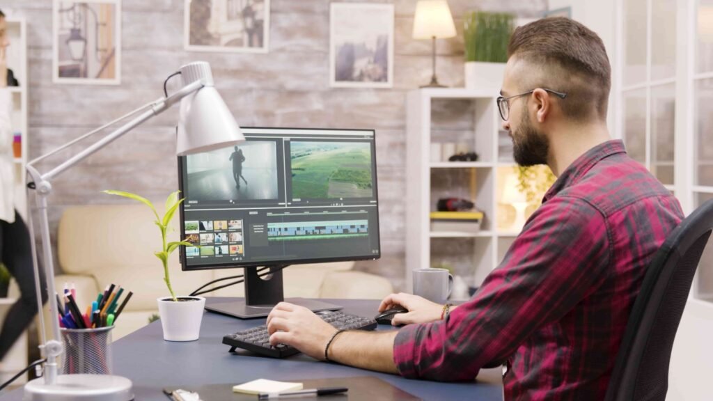 A man using computer