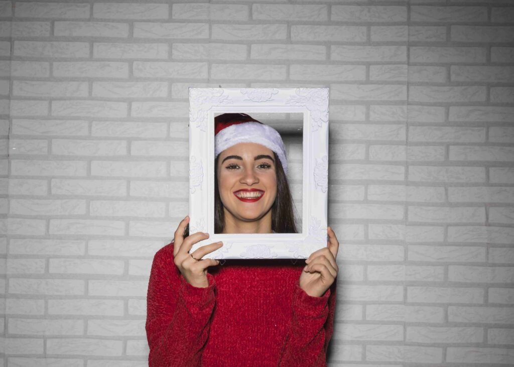 a girl in a photo frame