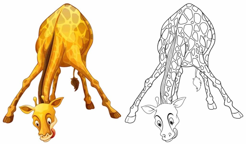 Raster to vector image of a giraffe