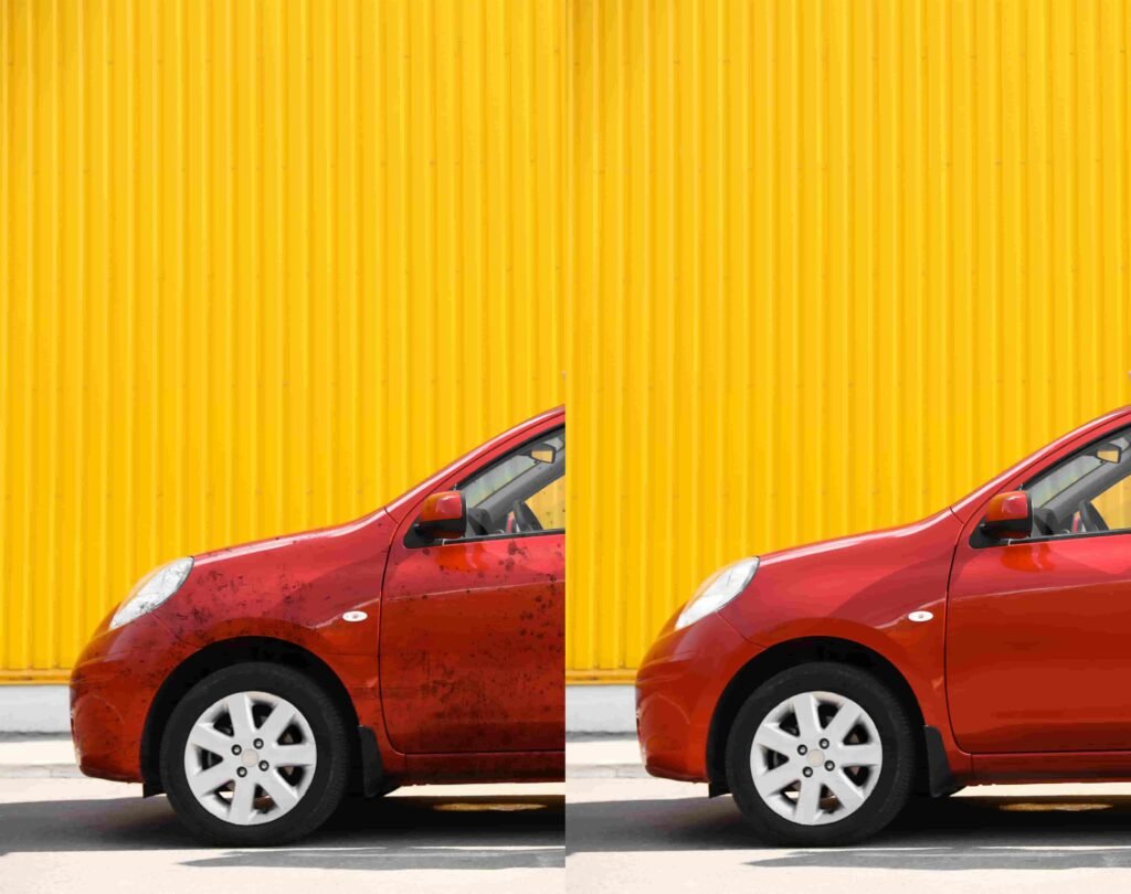 Before after image of a car