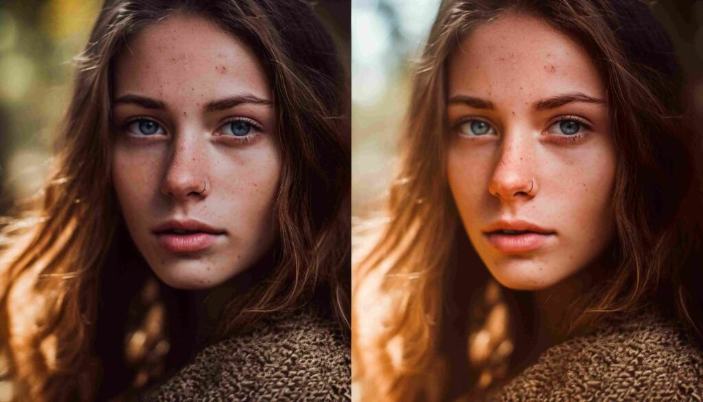 Before after image of a lady