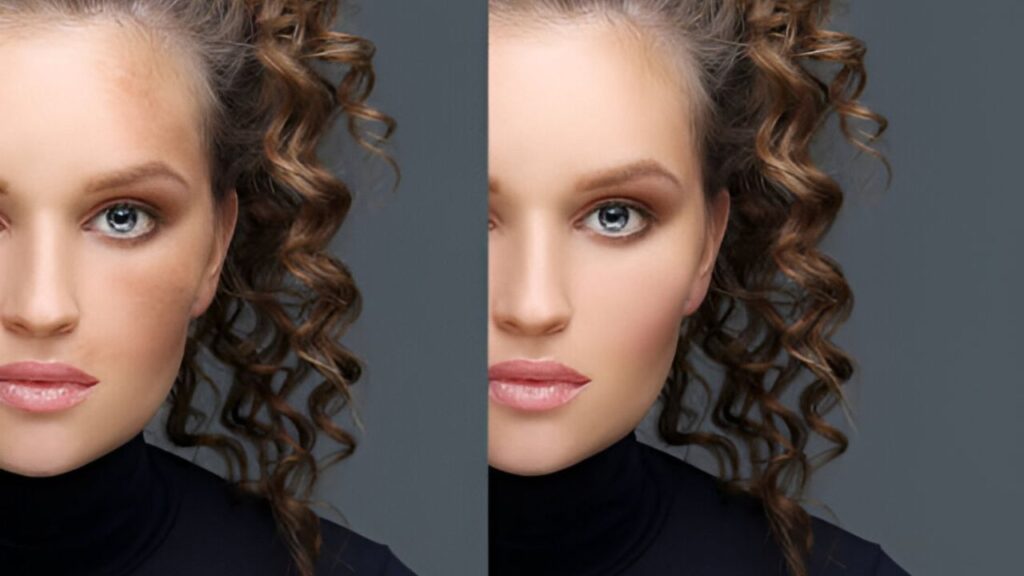 A picture of High-end retouching before after