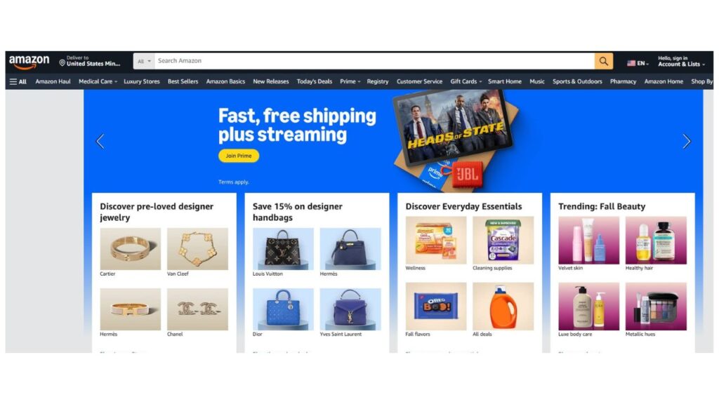 A picture of ecommerce store