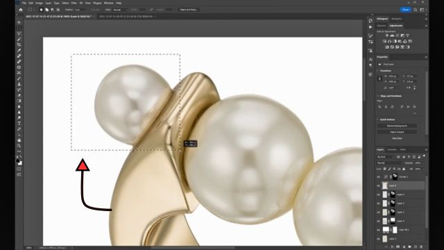 Use the Marquee Tool to select a good bead