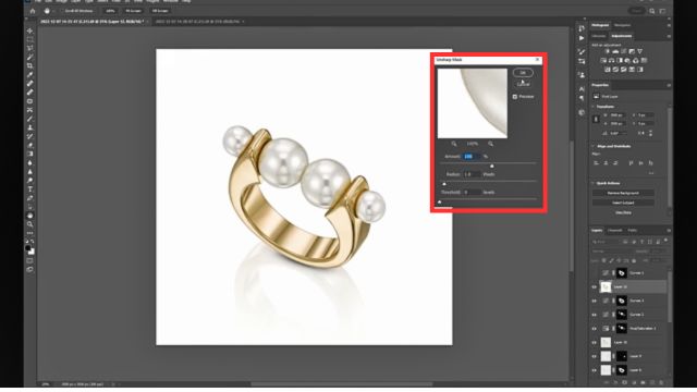 add Amount 100% &Radius 1px