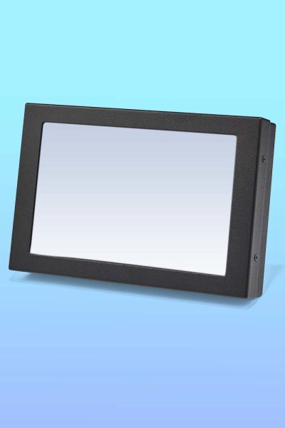 A black rectangular display